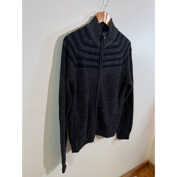 Men’s Gray Kenneth Cole Reaction Zip up Sweater Sweatshirt Size M - Picture 2 of 8